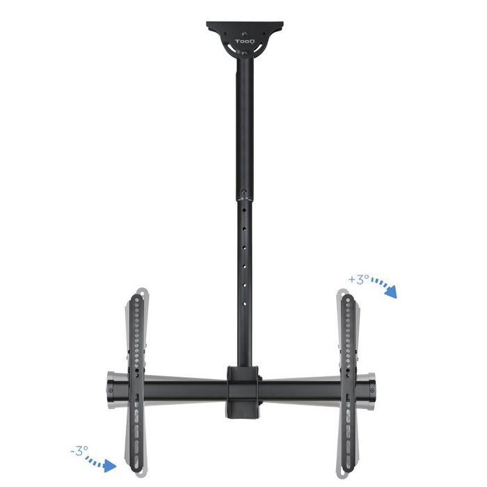 TooQ LPCE1170TSLI-B Soporte de Techo Giratorio, Inclinable y Nivelable para TV de 37 a 70 Pulgadas, Hasta 50 kg